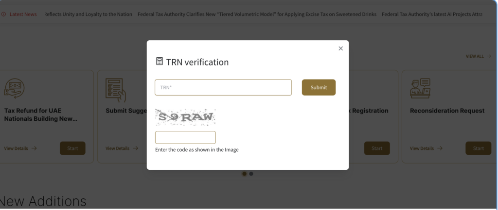 Step 2 to verify TRN. Input the digits here and do the captcha 