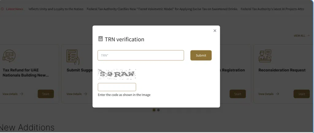 Step 2 to verify TRN. Input the digits here and do the captcha