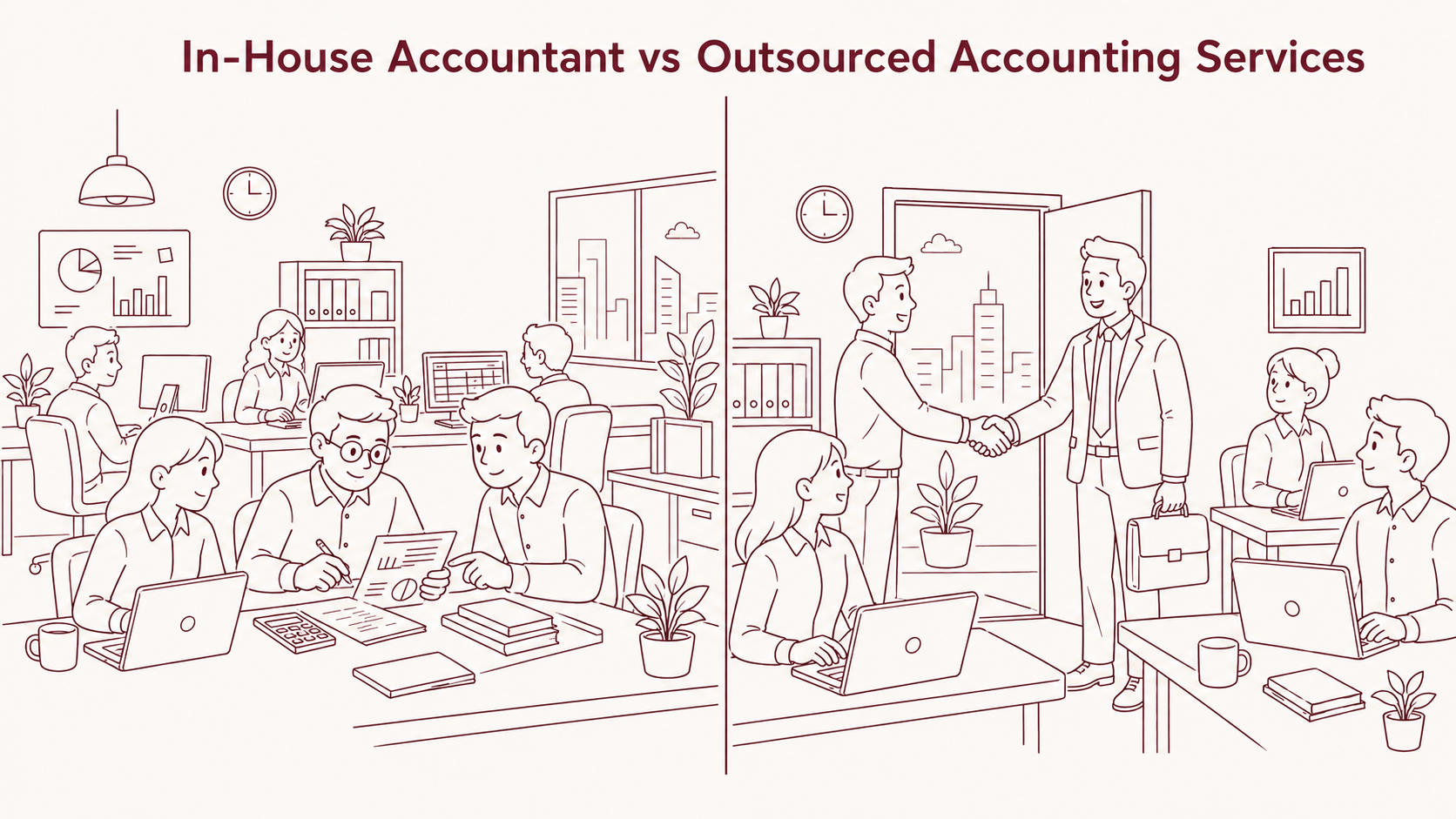 In-House Accountant vs Outsourced Accounting Services in UAE: True Cost Breakdown In-House Accountant vs Outsourced Accounting Services in UAE: True Cost Breakdown